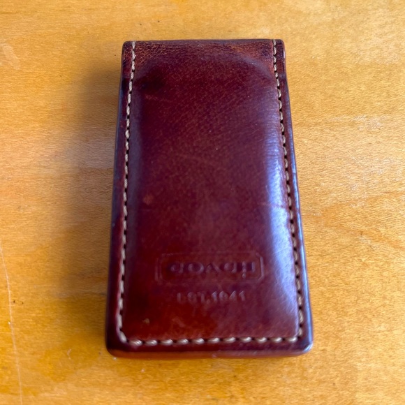 Coach Accessories Guc Coach Mens Brown Leather Money Clip Poshmark